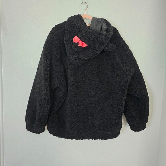 NWOT DOLLS KILL HELLO KITTY Keep it Cute Teddy Fur Jacket Size L - Picture 2 of 6